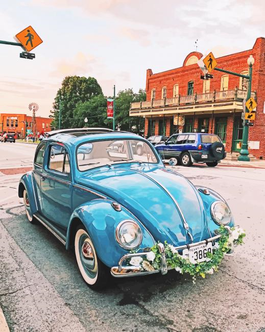 Old Blue Volkswagen Beetle New Painting By Numberss.png
