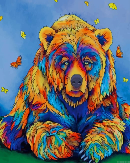 Old Colorful Bear New Painting By Numberss.png