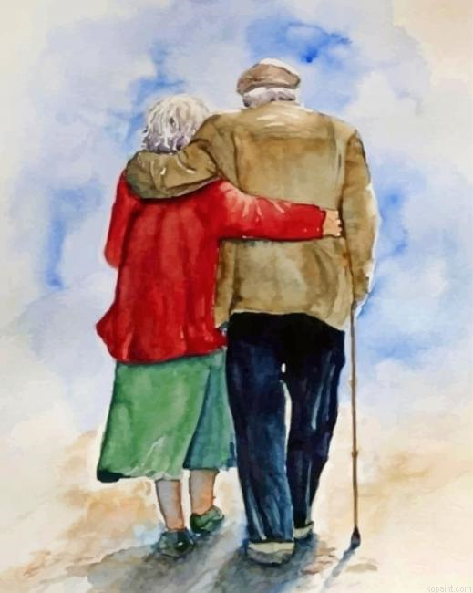 Old Couple Hugging Painting By Numberss.png