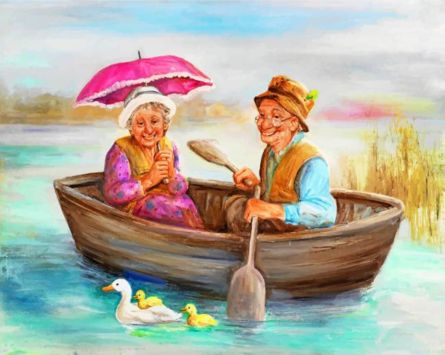 Old Couple On Boat Painting By Numberss.png