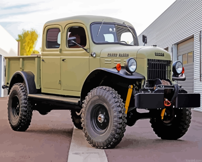 Old Dodge Power Wagon Car Painting By Numberss.png