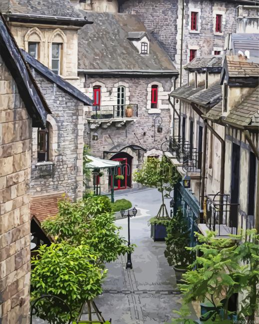 Old French Village Paint By Numbers