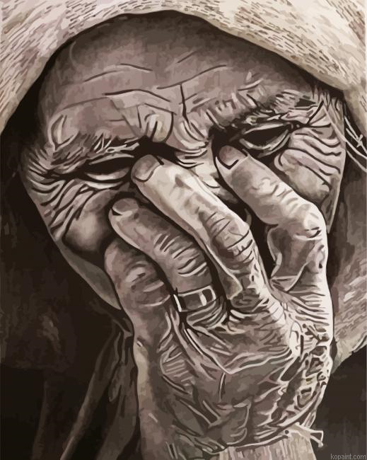 Old Lady Face Painting By Numberss.png