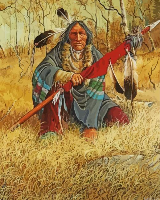 Old Native American Hunter Painting By Numberss.png