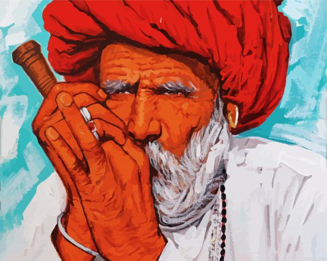 Old Punjabi Man Paint By Numbers