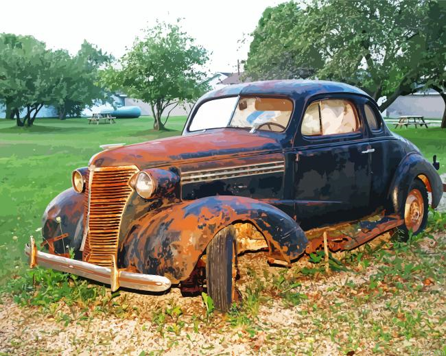 Old Rusty Car Painting By Numberss.png
