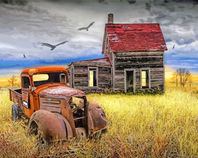 Old Rusty Pick Up Truck Painting By Numberss.png