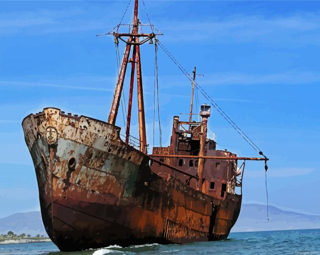 Old Shipwreck Paint By Numbers