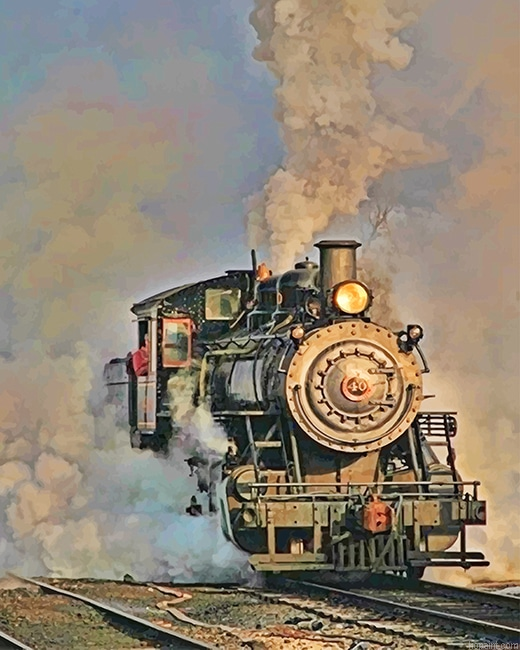 Old Steam Engine Train Painting By Numberss.png