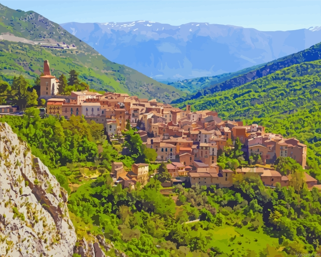 Old Town In Italy Painting By Numberss.png