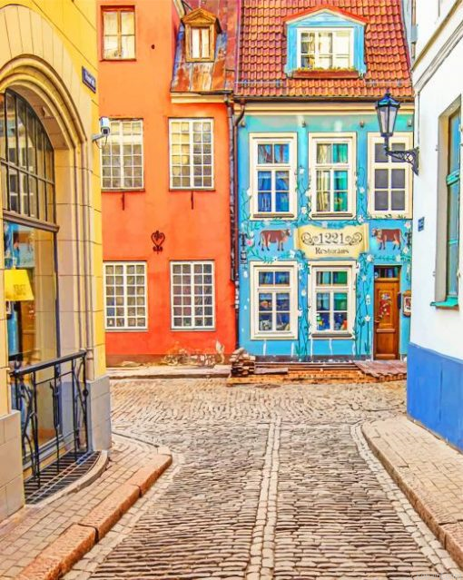 Old Town Of Riga Latvia Painting By Numberss.png
