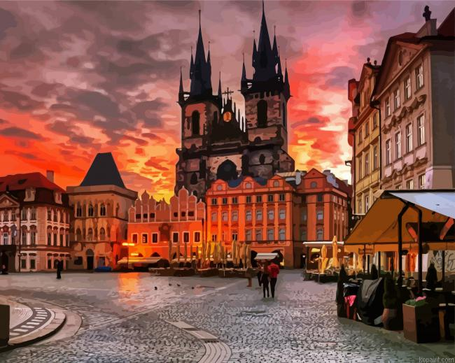 Old Town Square Praha Paint By Numbers