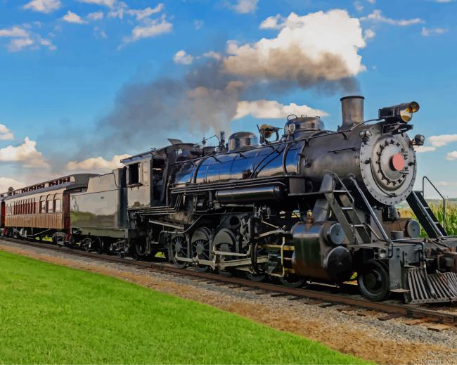 Old Train Paint By Numbers