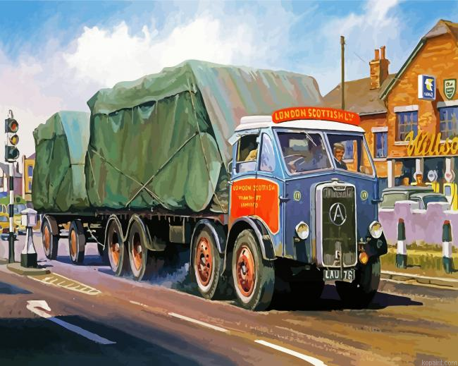 Old Vintage Lorry Truck Painting By Numberss.png