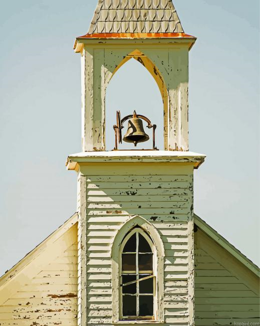 Old White Church Painting By Numberss.png