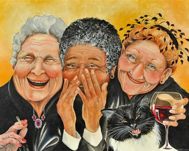 Old Women Laughing Painting By Numberss.png