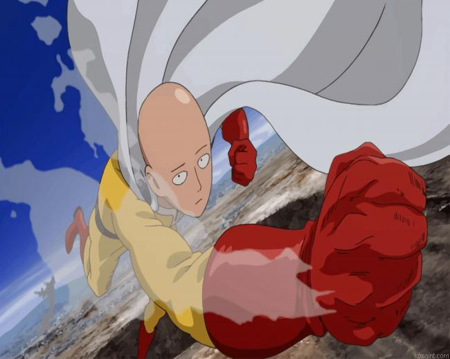 One Punch Man Painting By Numberss.png