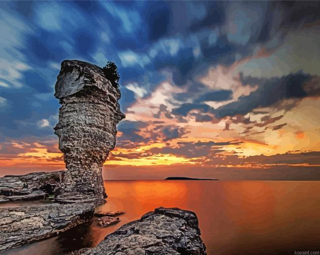 Ontario Flowerpot Island At Sunset Paint By Numbers