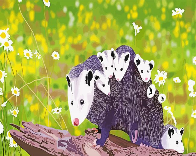 Opossum Family Painting By Numberss.png