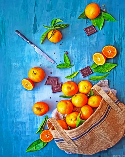 Orange And Chocolate Food Painting By Numberss.png