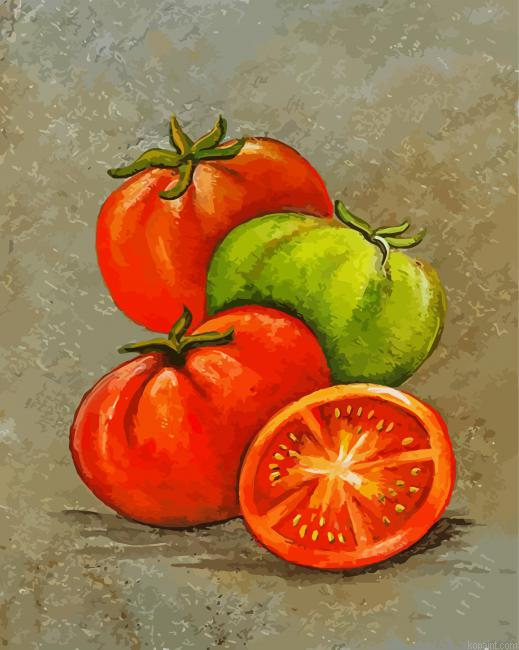 Orange And Green Tomatoes Painting By Numberss.png