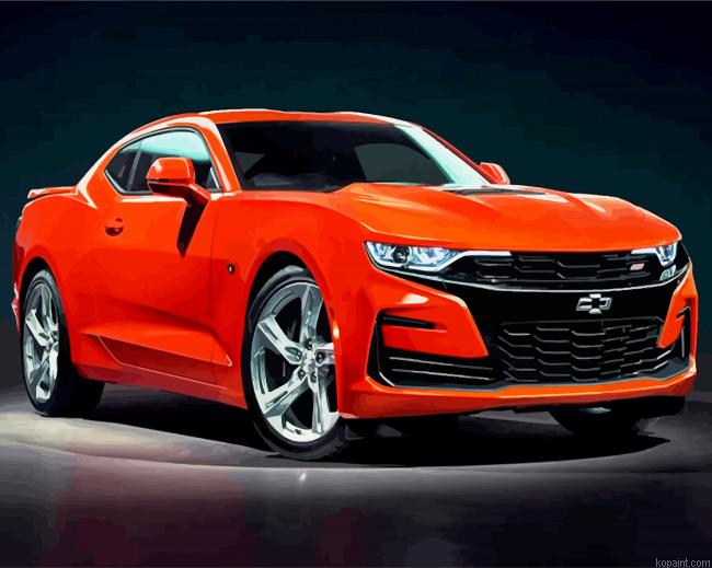 Orange Chevrolet Camaro Painting By Numberss.png