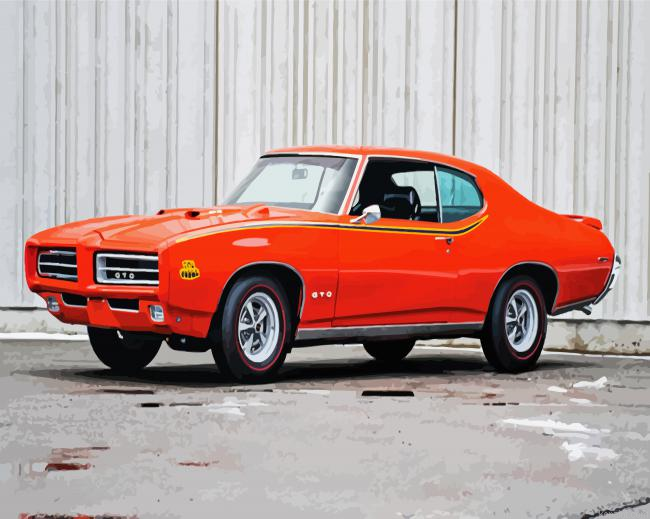 Orange Classic Gto Car Paint By Numbers