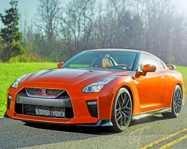 Orange Nissan Gtr Painting By Numberss.png