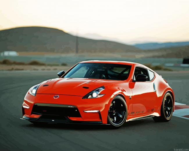Orange Nissan Z Car Painting By Numberss.png