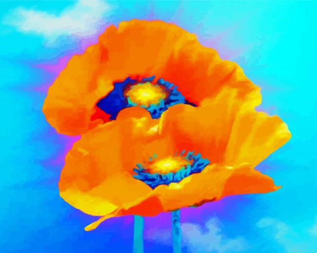 Orange Poppies Art Painting By Numberss.png