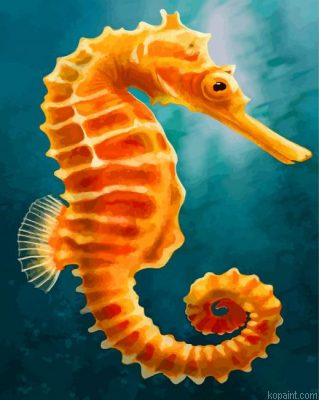 Orange Seahorse Painting By Numberss.png