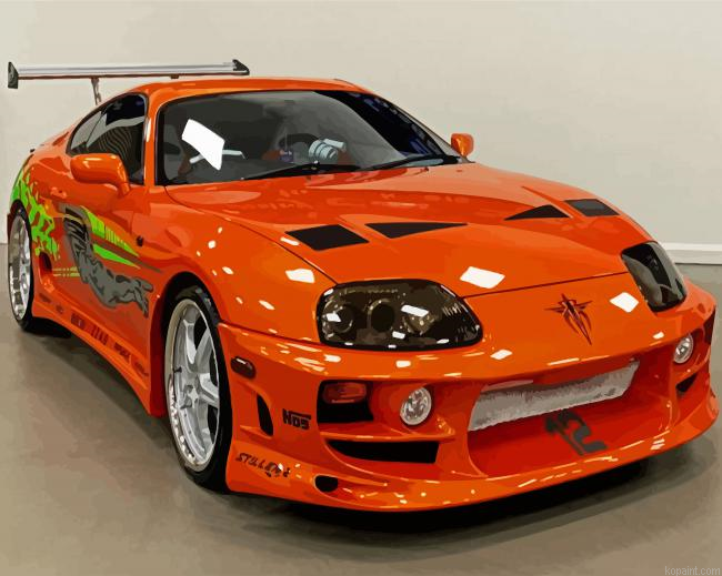 Orange Toyota Supra Mark Iv Painting By Numberss.png