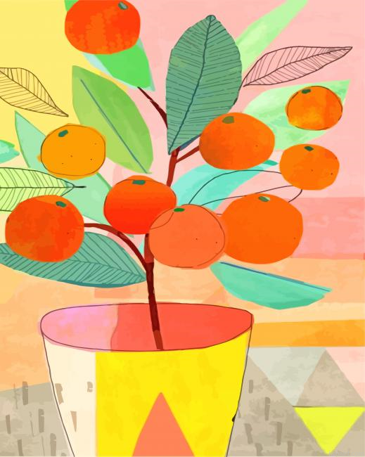 Orange Tree Plant Painting By Numberss.png