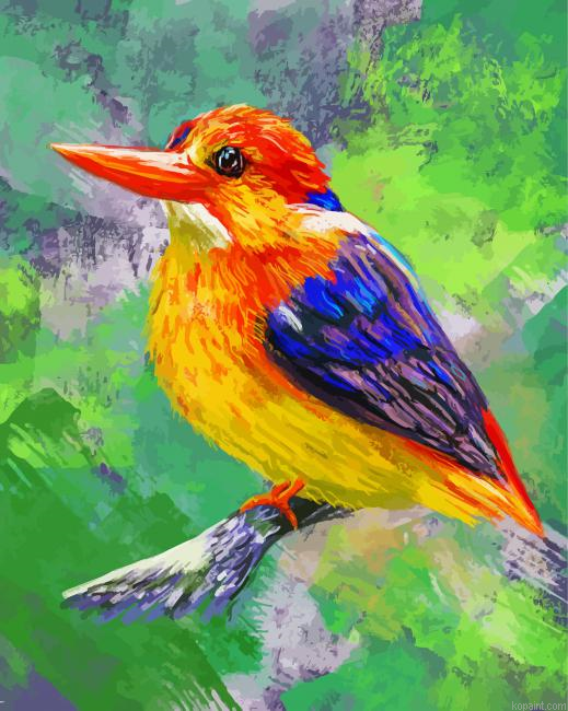 Oriental Dwarf Kingfisher Bird Art Painting By Numberss.png