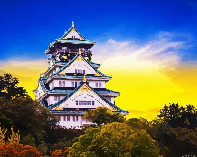 Osaka Castle Japan Painting By Numberss.png