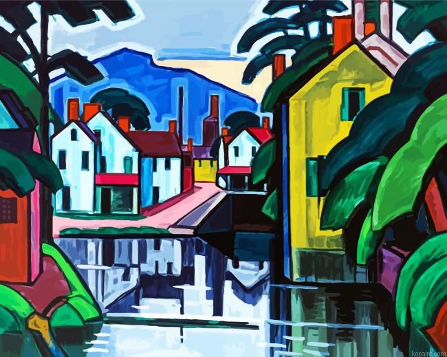 Oscar Bluemner Old Canal Port Painting By Numberss.png