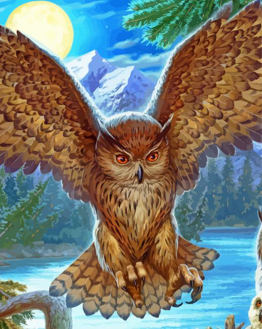 Owl Bird Animal Painting By Numberss.png