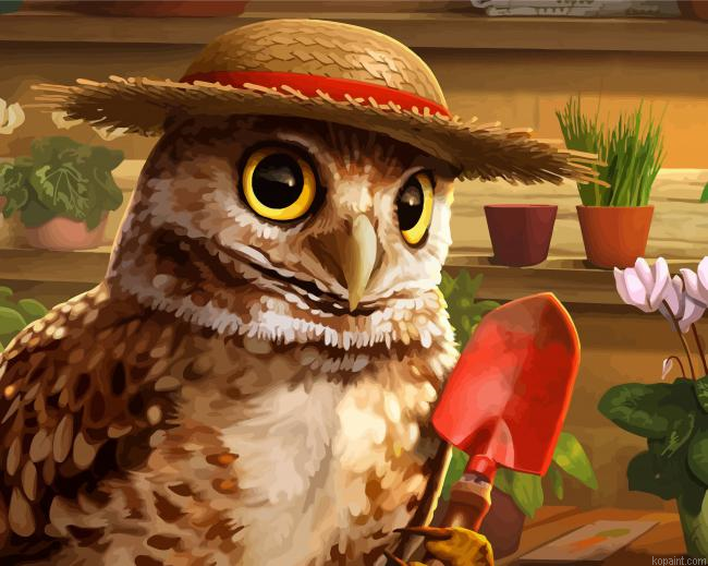 Owl In Hat Painting By Numberss.png