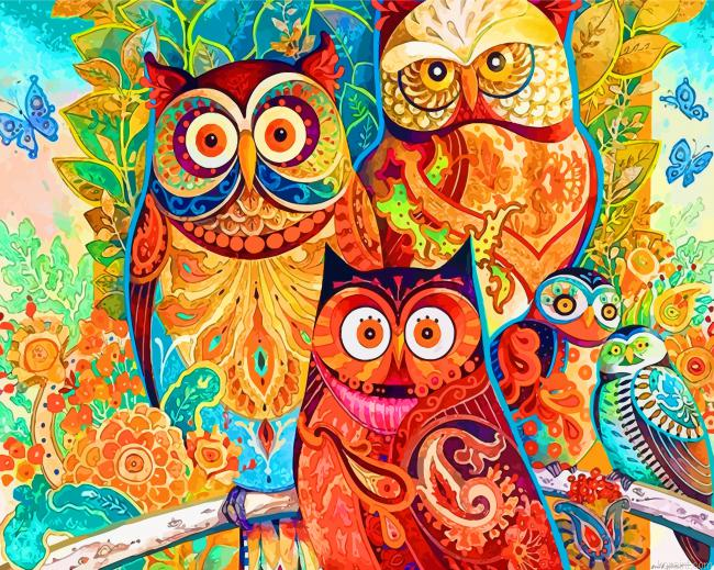 Owls Birds Art Painting By Numberss.png