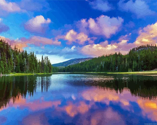 Pacific Northwest Lake Sunset Painting By Numberss.png