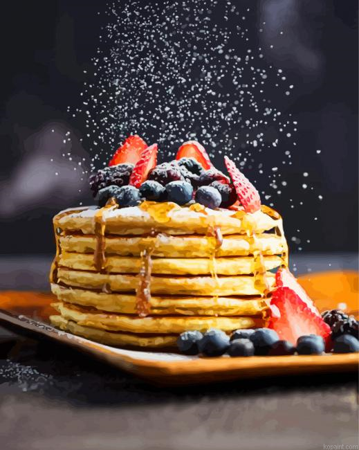 Pancakes Food Painting By Numberss.png