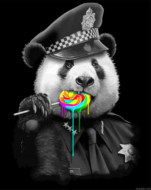 Panda Eating Lollipop Painting By Numberss.png