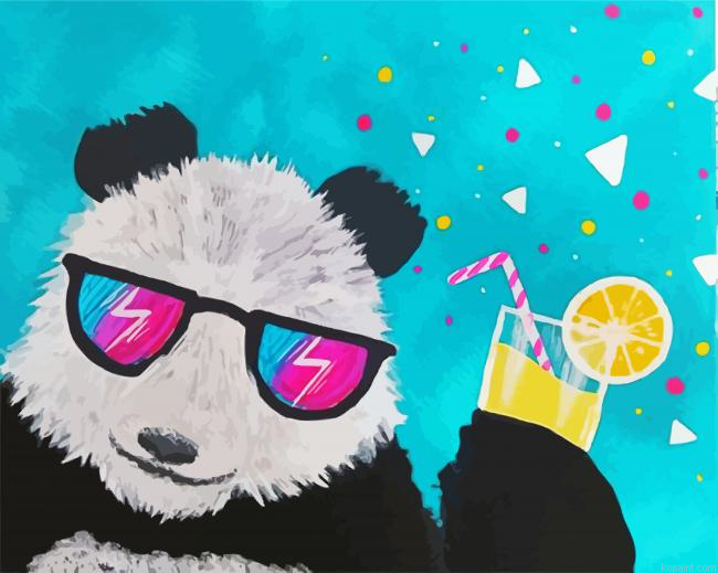 Panda Wearing Sunglasses Painting By Numberss.png