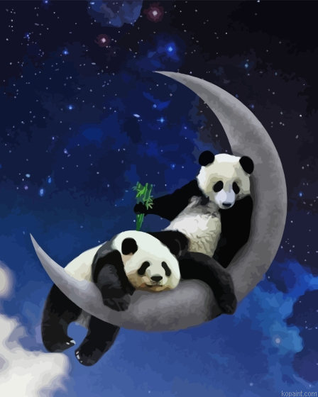 Pandas On Moon Painting By Numberss.png