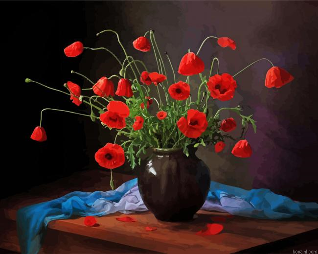 Papaveri Vase Painting By Numberss.png