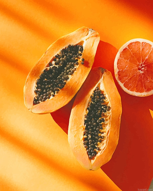 Papaya Fruit New Painting By Numberss.png