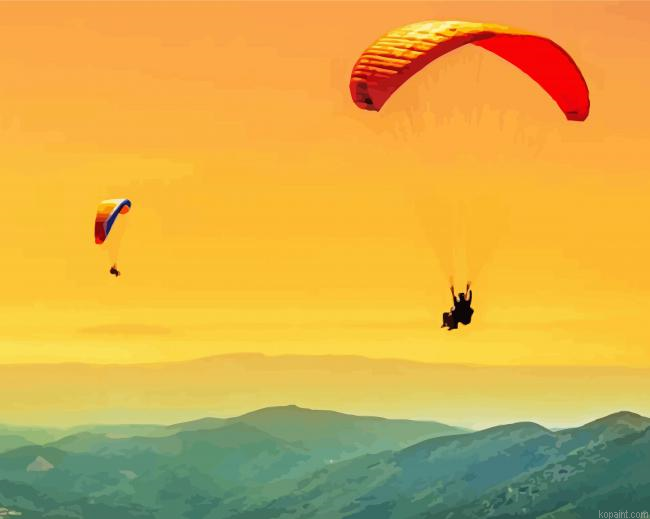 Parachute Ride At Sunset Paint By Numbers