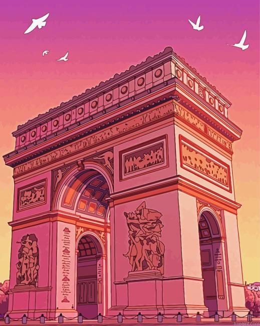 Paris Arc De Triomphe Poster Painting By Numberss.png