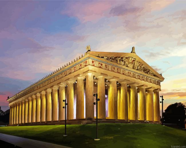 Parthenon Nashville Sunset Painting By Numberss.png