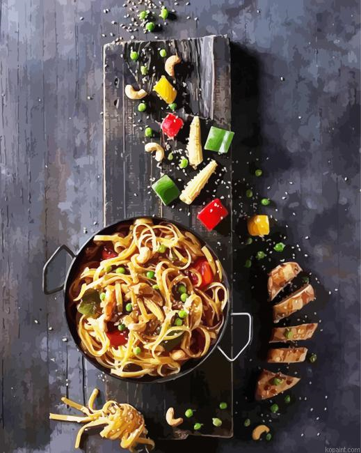Pasta Food Painting By Numberss.png